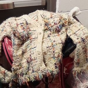 Multicolor Tweed Cardigan